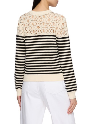 Back View - Click To Enlarge - FRAME - The Coastal Striped Crochet Knit Cardigan