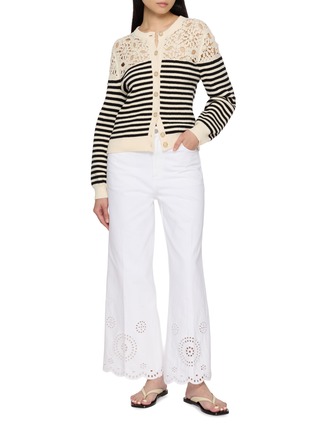 Figure View - Click To Enlarge - FRAME - The Coastal Striped Crochet Knit Cardigan