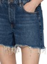  - FRAME - The Long Hang Frayed Hem Cotton Denim Shorts