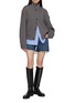 Figure View - Click To Enlarge - FRAME - The Long Hang Frayed Hem Cotton Denim Shorts