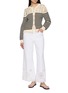 Figure View - Click To Enlarge - FRAME - The Eyelet Flare Leg Cotton Jeans