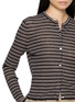  - THEORY - Striped Crewneck Cropped Cardigan
