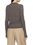 Back View - Click To Enlarge - THEORY - Striped Crewneck Cropped Cardigan