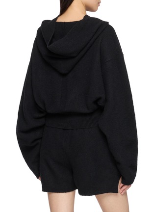 Back View - Click To Enlarge - RICK OWENS  - Cropped Long-Sleeved Knit Hoodie