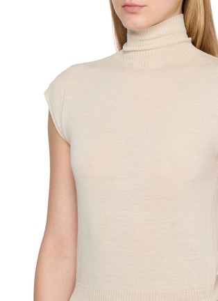  - RICK OWENS  - Turtleneck Cap Sleeve Knit Top