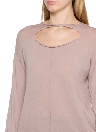  - RICK OWENS  - Long Sleeve Slashed Knit Top