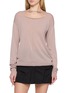 RICK OWENS  Long Sleeve Slashed Knit Top