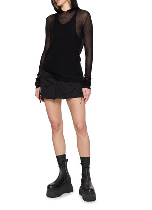 RICK OWENS | Long Sleeve Hooded Knit Top