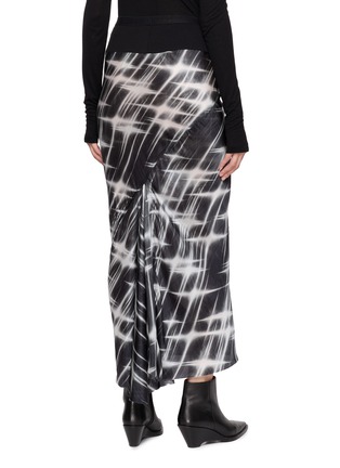 Back View - Click To Enlarge - RICK OWENS  - Gonna Knee Bias Print Midi Skirt