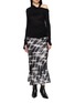 Figure View - Click To Enlarge - RICK OWENS  - Gonna Knee Bias Print Midi Skirt