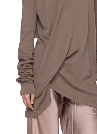  - RICK OWENS  - Long Sleeve Asymmetric Draped V-Neck Top