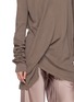  - RICK OWENS  - Long Sleeve Asymmetric Draped V-Neck Top