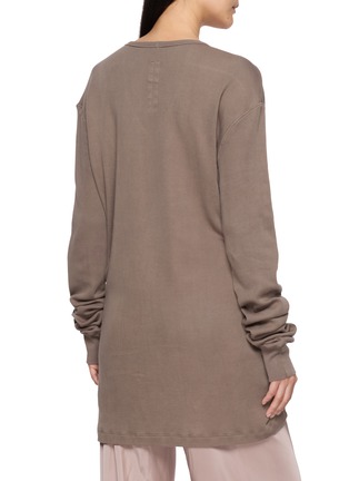 Back View - Click To Enlarge - RICK OWENS  - Long Sleeve Asymmetric Draped V-Neck Top