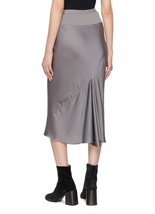 Back View - Click To Enlarge - RICK OWENS  - Asymmetric Draped Bias Midi Skirt