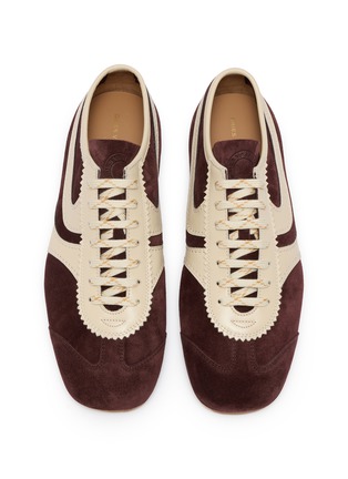 Detail View - Click To Enlarge - DRIES VAN NOTEN - Contrast Panel Suede Leather Men's Sneakers