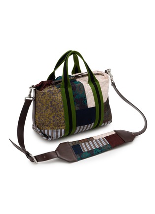 Detail View - Click To Enlarge - DRIES VAN NOTEN - Small Striped Patchwork Tote Bag