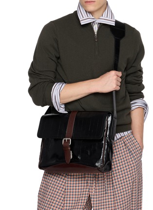 Figure View - Click To Enlarge - DRIES VAN NOTEN - Small Leather Messenger Bag
