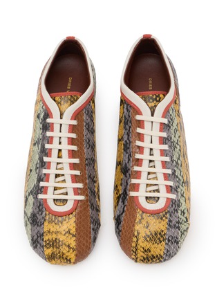 Detail View - Click To Enlarge - DRIES VAN NOTEN - Snake Print Leather Ballerina Sneakers