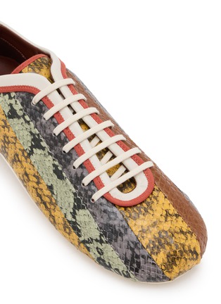 Detail View - Click To Enlarge - DRIES VAN NOTEN - Snake Print Leather Ballerina Sneakers