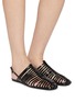 Figure View - Click To Enlarge - DRIES VAN NOTEN - Square Toe Leather Ballerina Flats