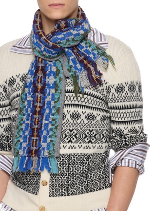 Figure View - Click To Enlarge - DRIES VAN NOTEN - Jacquard Wool Blend Scarf