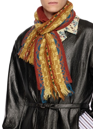 Figure View - Click To Enlarge - DRIES VAN NOTEN - Jacquard Wool Blend Scarf