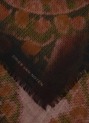 Detail View - Click To Enlarge - DRIES VAN NOTEN - Folk Printed Wool Scarf