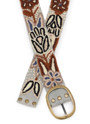 Detail View - Click To Enlarge - CASA POMA - Embroidered Flowers Belt