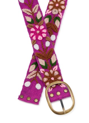Detail View - Click To Enlarge - CASA POMA - Embroidered Flowers Belt