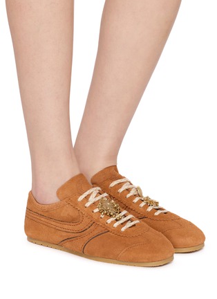 Figure View - Click To Enlarge - DRIES VAN NOTEN - Lace Up Suede Women's Sneakers