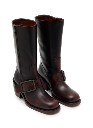 Detail View - Click To Enlarge - DRIES VAN NOTEN - Calf Length Leather Boots