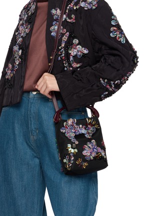 Front View - Click To Enlarge - DRIES VAN NOTEN - Small Floral Embroidered Bag