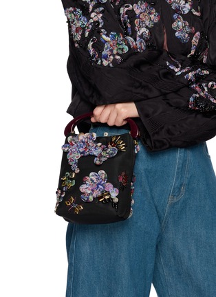 Figure View - Click To Enlarge - DRIES VAN NOTEN - Small Floral Embroidered Bag