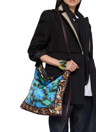 Front View - Click To Enlarge - DRIES VAN NOTEN - Large Scarf Print Shoulder Bag