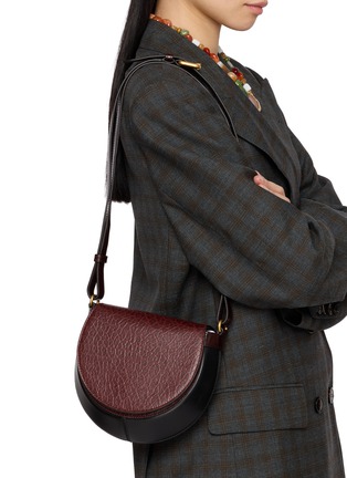 Front View - Click To Enlarge - DRIES VAN NOTEN - Small Leather Crossbody Flap Bag