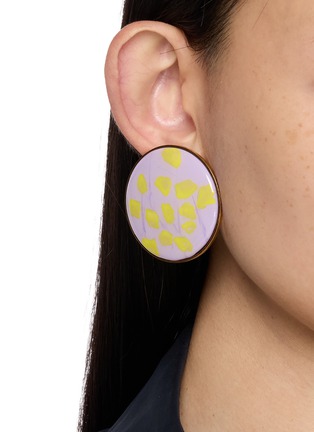 Figure View - Click To Enlarge - DRIES VAN NOTEN - Glass Disc Strass Handmade Earrings