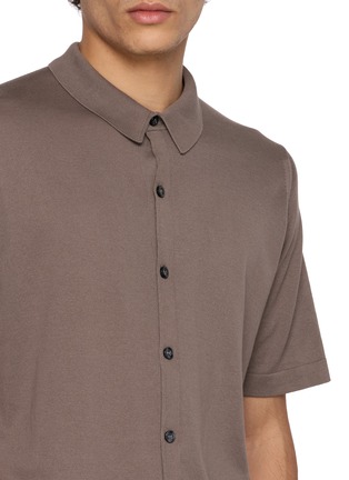  - JOHN SMEDLEY - Folke Full Button Cotton Knit Polo Shirt