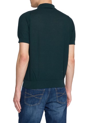 Back View - Click To Enlarge - JOHN SMEDLEY - Calun Textured Polo Shirt
