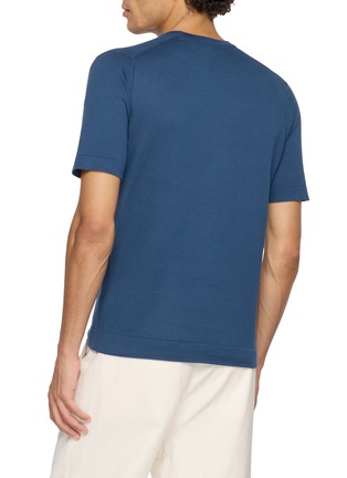 Back View - Click To Enlarge - JOHN SMEDLEY - Lorca Welted Sea Island Cotton Knit T-Shirt