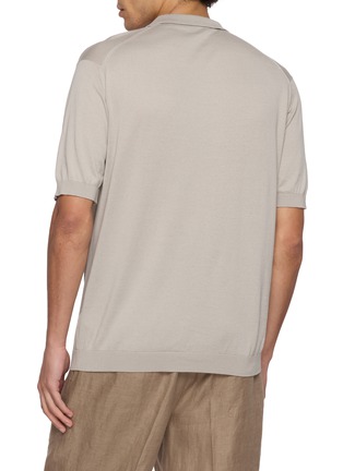 Back View - Click To Enlarge - JOHN SMEDLEY - Noah Sea Island Cotton Polo Shirt