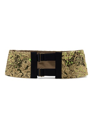 Detail View - Click To Enlarge - DRIES VAN NOTEN - Floral Jacquard Low-Waist Structured Belt