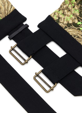 Detail View - Click To Enlarge - DRIES VAN NOTEN - Floral Jacquard Low-Waist Structured Belt