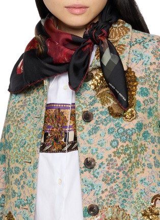 Figure View - Click To Enlarge - DRIES VAN NOTEN - Large Twin Flower Print Pareos Silk Scarf