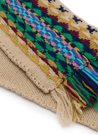 Detail View - Click To Enlarge - DRIES VAN NOTEN - Little Jacquard Fringed Wool Scarf
