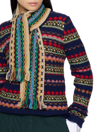Figure View - Click To Enlarge - DRIES VAN NOTEN - Little Jacquard Fringed Wool Scarf