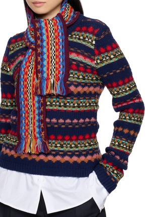 Figure View - Click To Enlarge - DRIES VAN NOTEN - Little Jacquard Fringed Wool Scarf