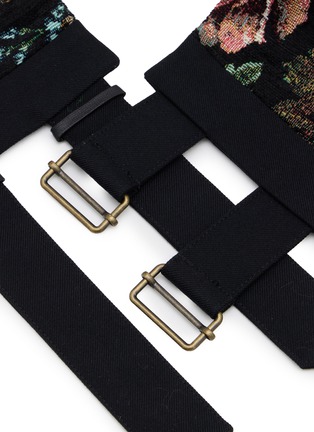 Detail View - Click To Enlarge - DRIES VAN NOTEN - Floral Jacquard Low-Waist Structured Belt
