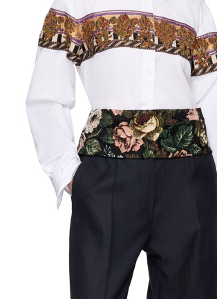 Figure View - Click To Enlarge - DRIES VAN NOTEN - Floral Jacquard Low-Waist Structured Belt