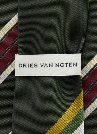Detail View - Click To Enlarge - DRIES VAN NOTEN - Diagonal Repp Stripe Classic Tie