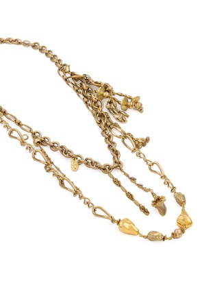 Detail View - Click To Enlarge - DRIES VAN NOTEN - Beaded Chain Pendant Gold Toned Necklace